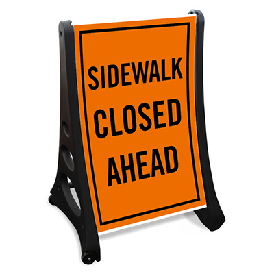 Quick Loading Rolling Sidewalk Sign Stand
